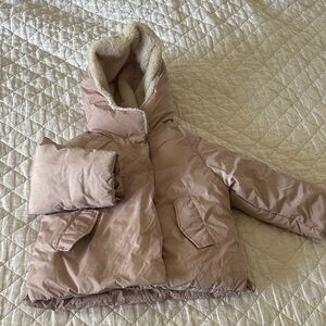 Zara Girl Pink Fleece Lined Jacket